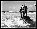 Four bathing beauties on a rock, circa 1925, #G0965_1