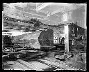 Double exposure: sawmill interior and view of town, circa 1922, #G1026_1