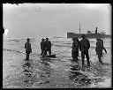 U.S. Coast Guard rigs breeches buoy for rescue of TENPAISAN MARU crew, 11/24/1927, #G1151_1