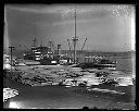 Unknown ship at dock with lumber, circa 1922, #G1186_1