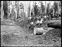 Men with shovels and donkey engine, circa 1922, #G1314_1