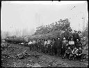 Loggers with logs on railroad carriages, circa 1922, #G1324_1