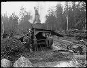 Loggers and road donkey, Polson Logging Co. , circa 1907, #G1342_1