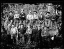 Group of men on log, circa 1907, #G1349_1