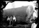 Three women, one man -and one big log, circa 1907, #G0684_1