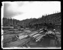 View of settlement with lumber, circa 1920, #G0773_1