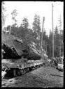 Loggers with logs on railroad carriage, circa 1907, #G1255_1