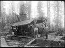 Loggers and donkey engine on sled, circa 1922, #G1288_1