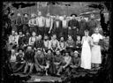 Group of loggers, cooks and dog, circa 1907, #G1377_1