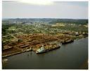 Aerial view of Bay City log yard area, 5/10/1972, #59700_1