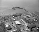 Aerial view of Port of Grays Harbor, Rayonier dock Spec, 4/9/1982, #67697_1