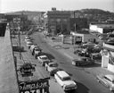 Street scene, traffic congestion, 8th St. Bridge closure, 8/17/1956, #31391_1