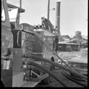 Driver/Engineer Charley Sangder at Saginaw Mill Fire, 2/28/1970, #57034_2