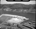 Aerial view of  Weyerhaeuser chip storage and lumber, 5/10/1972, #59591_1