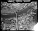 Aerial view of Riverside Ave. and Hoquiam River, 8/12/1972, #59828_1