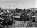 Locomotives at  Polson Logging Co. camp, circa 1940, #62355_1