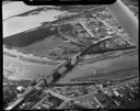 Aerial view of Simpson Ave Bridge rebuilding, 2/24/1977, #64562_1