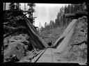 Logging railroad, spar tree and logged off land, 9/2/1925, #10287_1