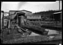 Log pond at Grays Harbor Veneer Co. plant, 3/7/1926, #10599_1