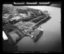 Aerial view of Terminal 2 with MS EMMA JOHANNA, largest ship to date [1982], 3/26/1982, #67635_1