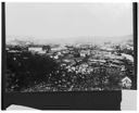 Bird's eye view of city with river waterfront and tall ships, circa 1900, #L360017_9