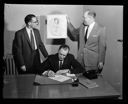 Mayor Ed Lundgren at his desk, circa 1948, #L360030_1