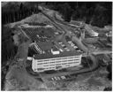 Aerial view of Grays Harbor Community Hospital and parking lot, 4/1/1960, #36412_4