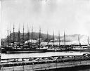 Waterfront scene with unidentifed sailing and steam ships, circa 1906, #L400373_1