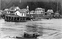 Unidentified waterfront with boat rental shop, circa 1905, #L400410_1