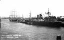 HENRY S. GROVE and unidentified sailing ship at Donovan Mill dock, circa 1915, #L400412_1