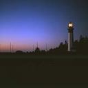 United States Coast Guard lighthouse by night, circa 1960, #L400624_1