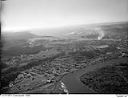 Looking northwest down Chehalis River across Cosmopolis to Aberdeen and Hoquiam, 1948, #L31R19F4_1